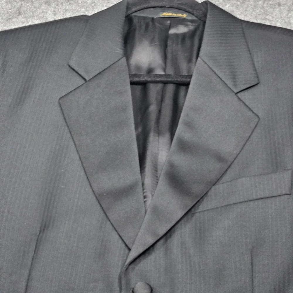 Issimo Blazer Men's 40 S Black 100% Wool‎ Tuxedo Suit Jacket Career Formal Italy